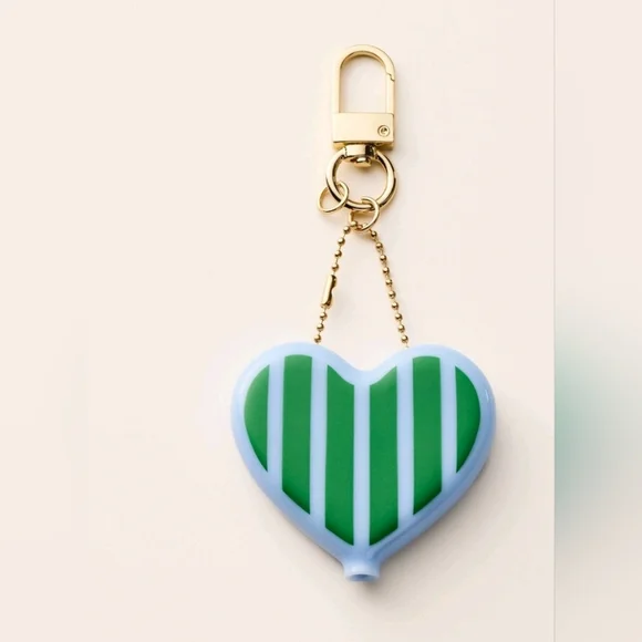 Kate Spade Coin Purse Green and Blue Heart Keychain - Picture 5 of 7